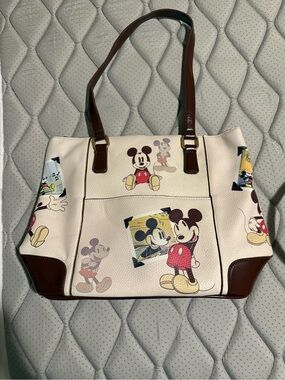 The Bradford Exchange Cream and Brown Mickey Mouse Shoulder Bag